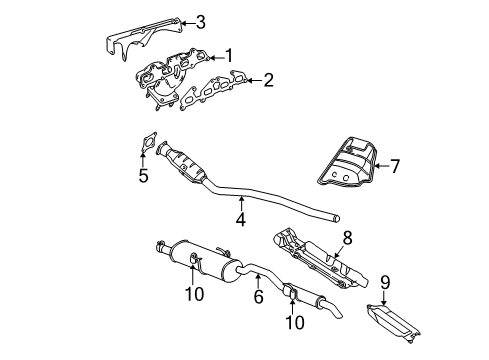 2002 Chrysler Voyager Converter & Pipe Diagram for 4881024AC