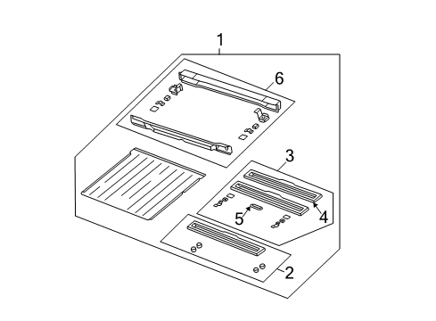 2005 Jeep Wrangler Floor Pan Assembly, Rear Diagram for 55174811AJ