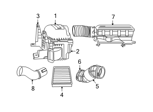 2006 Dodge Ram 1500 Air Duct Clamp Diagram for 53032537AA