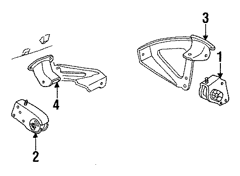 1990 Dodge Dakota Mount Bracket Diagram for 4348555