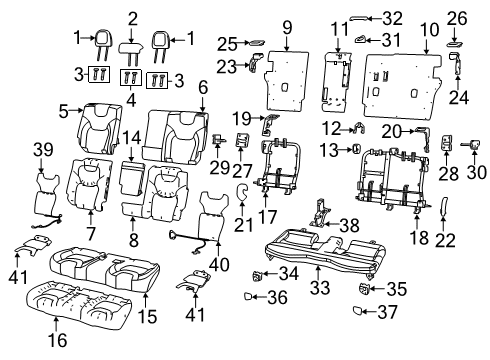 2020 Jeep Cherokee Armrest, Black/Gray, Rear Center Diagram for 1WD48HL1AD