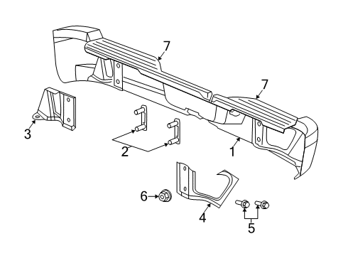 2007 Dodge Dakota Bumper & Components - Rear Diagram
