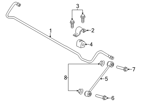 2023 Dodge Charger Stabilizer Link Bolt, Rear Diagram for 6102239AA