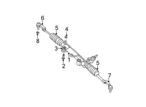 2007 Jeep Liberty Outer Tie Rod Diagram for 52125484AA