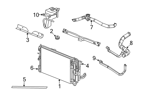 2008 Jeep Patriot Radiator Diagram for 5191249AA