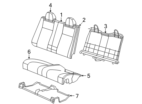 2009 Chrysler Sebring Headrest, Rear Diagram for 1HL881DVAA