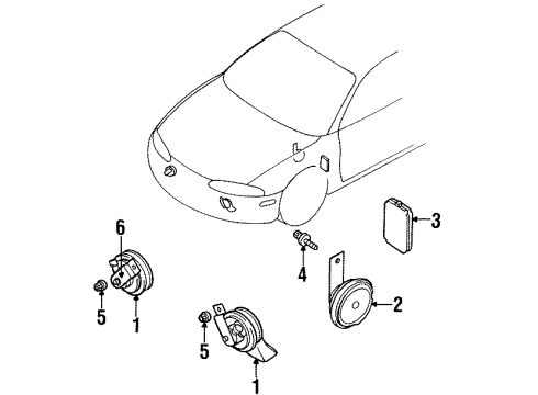 1997 Dodge Avenger Horn Diagram for MR339665