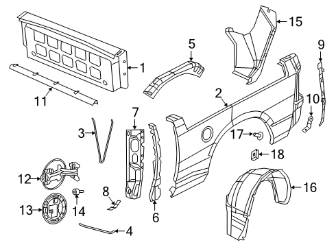 2021 Ram 2500 Front & Side Panels Diagram 2 - Thumbnail