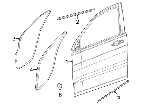 2023 Jeep Grand Cherokee Weatherstrip, Door Belt Outer Diagram for 68376034AC