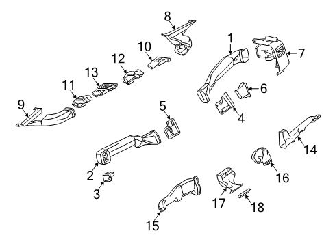 2009 Dodge Sprinter 3500 Floor Duct, Driver Side Diagram for 68004776AA