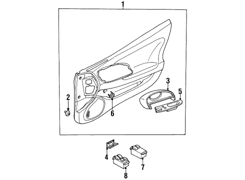 1996 Dodge Avenger Pull Pocket, Gray Diagram for MR752020