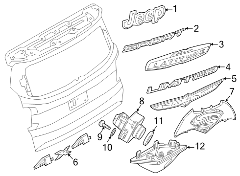 2016 Jeep Renegade Emblem Diagram for 68317242AA