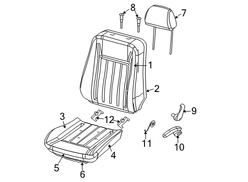 2007 Chrysler 300 Headrest, Front Diagram for 1ET491D5AB