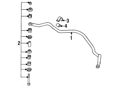 1994 Dodge Colt Stabilizer Bar Clamp Diagram for MB844457