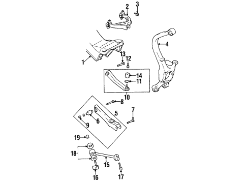 1999 Chrysler Sebring Front Lower Control Arm Bolt Diagram for MB844522