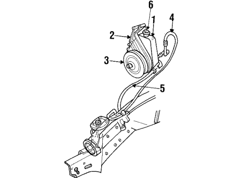 1995 Dodge Ram 2500 Power Steering Pump Front Bracket Diagram for 53010002