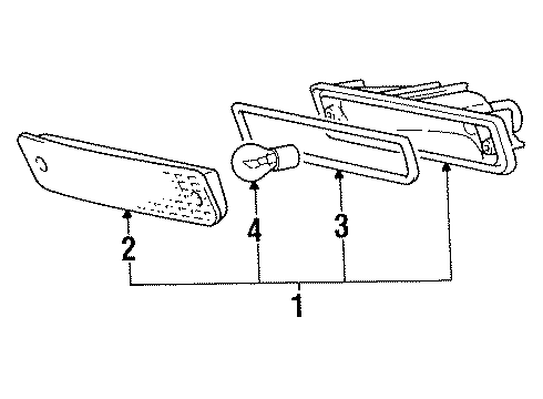 1990 Dodge Colt Turn Signal Lamp, Front Passenger Side Diagram for MB597694