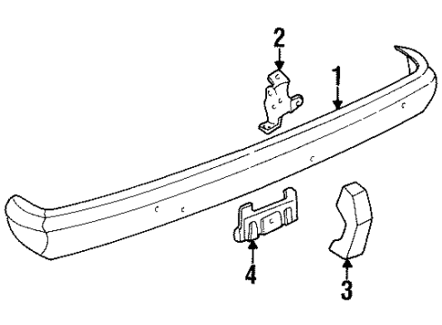 1990 Jeep Wagoneer Face Bar Mount Bracket Diagram for J5358686