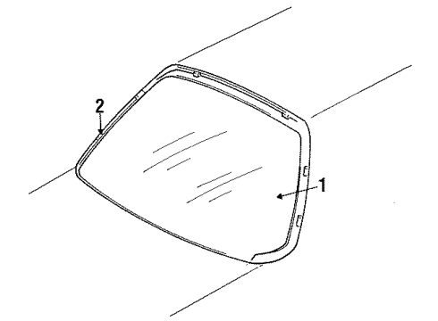 1997 Chrysler Concorde Glass & Hardware - Back Glass Diagram