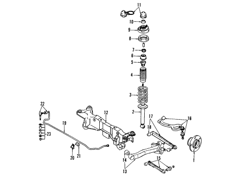 1993 Dodge Stealth Stabilizer Bar Bracket, Rear Diagram for MB573053