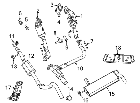 2018 Jeep Wrangler JK Catalytic Converter Diagram for 68085142AD