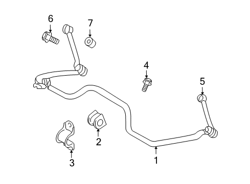 2007 Chrysler Aspen Stabilizer Bar & Components Diagram 6 - Thumbnail