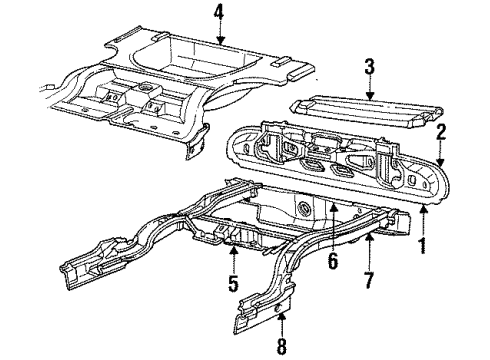1991 Chrysler LeBaron Gear Assembly Mount Bolt Diagram for 6501948