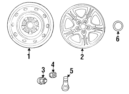 2001 Chrysler LHS Wheel Covers & Trim Diagram