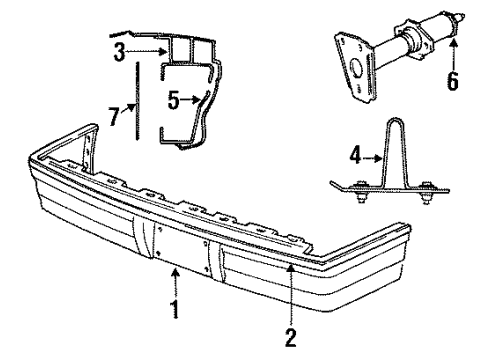 1993 Chrysler New Yorker Bumper & Components - Rear Diagram 2 - Thumbnail