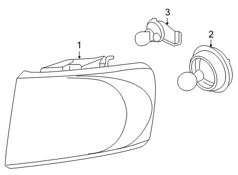 2009 Chrysler Aspen Headlamp Components Diagram 2 - Thumbnail