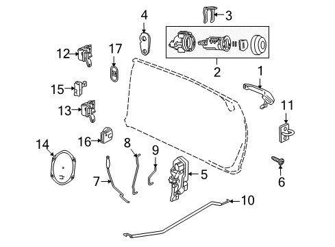 2005 Chrysler PT Cruiser Door Check, Front Diagram for 5067252AB
