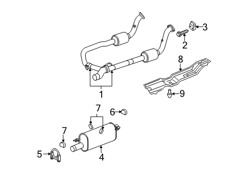 2008 Dodge Ram 1500 Muffler Diagram for 52122164AC