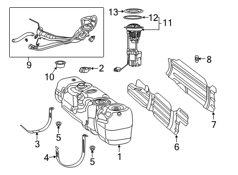 2019 Ram 2500 Fuel Pump Assembly Diagram for 5147185AA
