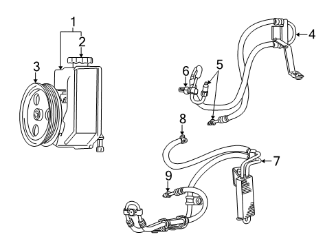 2006 Jeep Liberty Power Steering Pressure Hose Diagram for 52128940AH