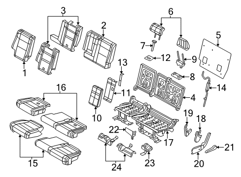 2011 Jeep Grand Cherokee Seat Back Cover, Gray, Rear Passenger Side Diagram for 1TM26BD3AA