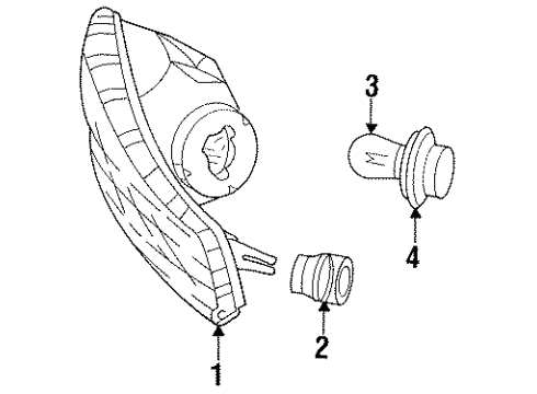 1994 Chrysler LHS Parking/Turn Lamp Diagram for 4746462