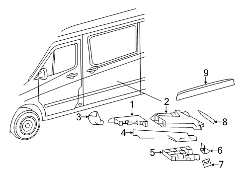 2007 Dodge Sprinter 3500 Front Duct Diagram for 68012798AA