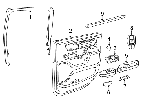 2025 Ram 1500 Interior Trim - Rear Door Diagram 2 - Thumbnail