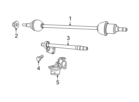 2008 Dodge Grand Caravan Axle Assembly, Front Driver Side Diagram for 4880213AJ