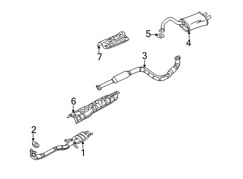 2002 Dodge Stratus Converter & Pipe, Front Diagram for MR552251