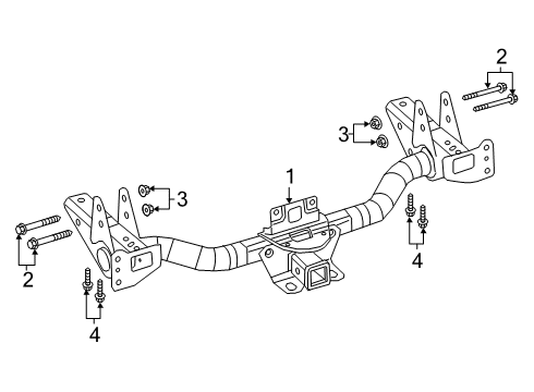 2024 Jeep Gladiator Trailer Hitch, Rear Diagram for 68334758AA
