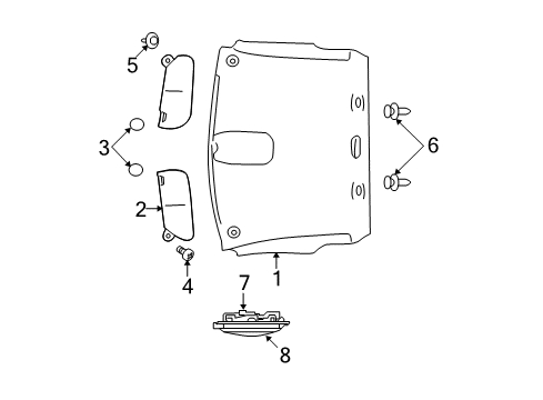 2011 Ram 1500 Sunvisor, Passenger Side Diagram for 1HQ30BD1AB
