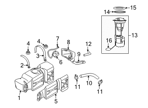 2011 Ram 2500 Module - Fuel Pump/Level Unit Diagram for 5145571AB