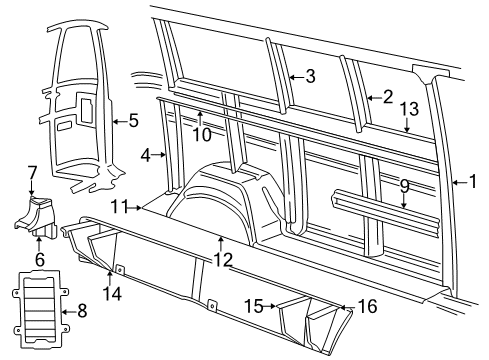 1998 Dodge B3500 Vertical Support Diagram for 55347354AE