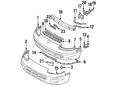 1994 Dodge Stealth Bumper Cover Grommet Diagram for MU480035