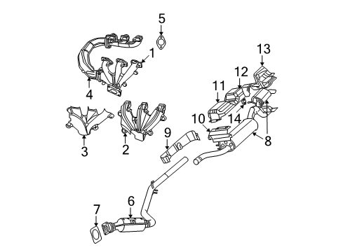 2008 Chrysler Town & Country Catalytic Converter, Driver Side Diagram for 5171141AC