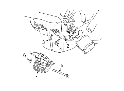 2008 Dodge Ram 2500 Engine & Trans Mounting Diagram 4 - Thumbnail