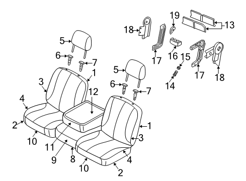 2007 Dodge Ram 2500 Armrest Cover, Front Diagram for 1FF051J3AA