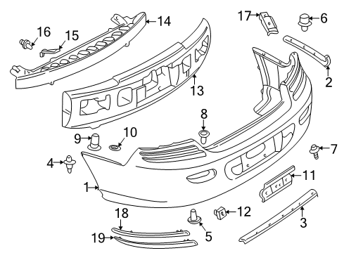 2002 Dodge Stratus Energy Absorber Nut, Rear Diagram for 6507010AA