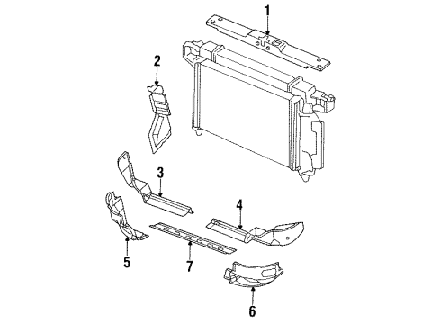 1997 Chrysler LHS Radiator Support Diagram